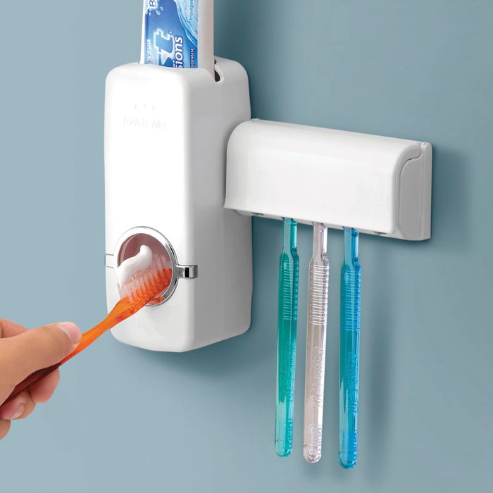 Dispensador Organizador de pasta de dientes y cepillos para baño